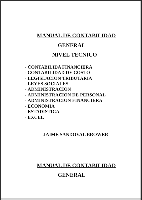 MANUAL DE CONTABILIDAD<br>GENERAL<br>NIVEL TECNICO