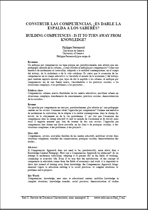 Construir las competencias, ¿Es darle la espalda a los saberes?